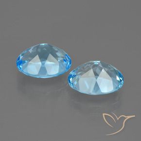 Gemas de Topacio Azul Cielo natural de 7.09 ct, Ovalada, VS