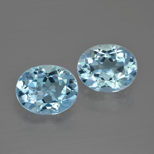 Gemas de Topacio Azul Cielo natural de 6.48 ct, Corte Óvalo, VVS