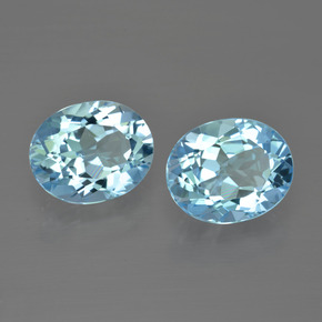 Gemas de Topacio Azul Cielo natural de 6.48 ct, Corte Óvalo, VVS