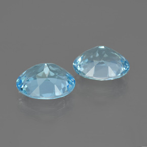 Gemas de Topacio Azul Cielo natural de 6.48 ct, Corte Óvalo, VVS
