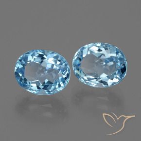 Gemas de Topacio Azul Cielo natural de 6.98 ct, Ovalada, VVS-VS