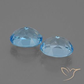 Gemas de Topacio Azul Cielo natural de 6.98 ct, Ovalada, VVS-VS