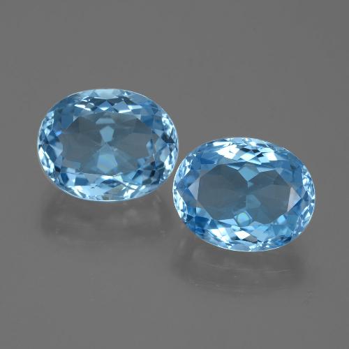Gemas de topacio azul natural de 7,36 ct, corte óvalo, VVS