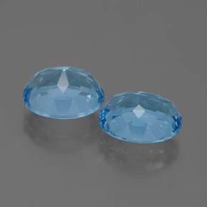 Gemas de topacio azul natural de 7,36 ct, corte óvalo, VVS
