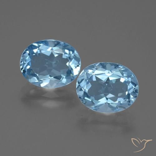 6.38ctw Natural Azul Cielo Topacio, Ovalada, VVS