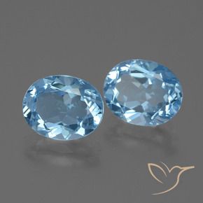Gemas de Topacio Azul Cielo natural de 6.38 ct, Ovalada, VVS