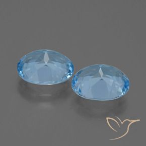Gemas de Topacio Azul Cielo natural de 6.38 ct, Ovalada, VVS