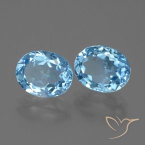 Gemas de Topacio Azul Cielo natural de 6.31 ct, Ovalada, VVS-VS