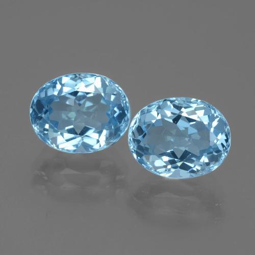 Gemas de topacio azul natural de 6,86 ct, corte óvalo, VVS