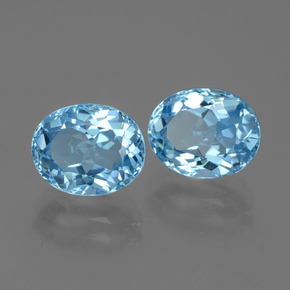 Gemas de topacio azul natural de 6,86 ct, corte óvalo, VVS
