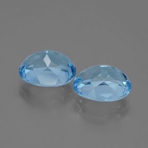 Gemas de topacio azul natural de 6,86 ct, corte óvalo, VVS