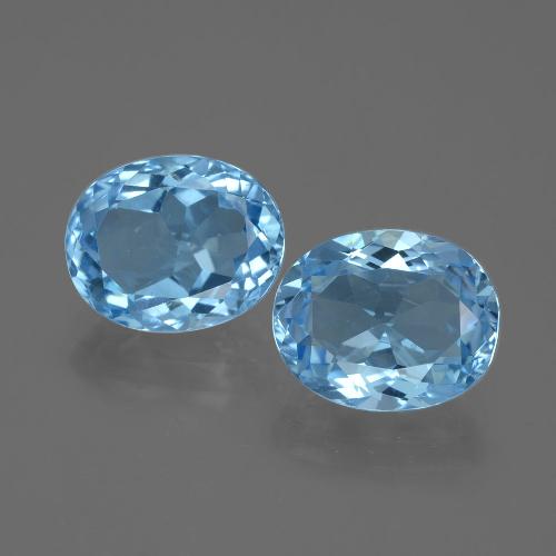 Gemas de topacio azul natural de 6,56 ct, corte óvalo, VVS-VS