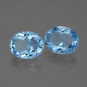 Gemas de topacio azul natural de 6,56 ct, corte óvalo, VVS-VS