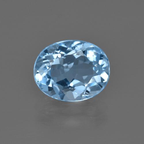 Topacio azul natural de 3,32 ct, corte óvalo, VVS-VS