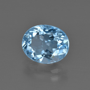 Topacio azul natural de 3,32 ct, corte óvalo, VVS-VS