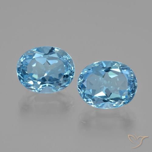 6.21ctw Natural Azul Cielo Topacio, Ovalada, VVS