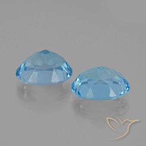 Gemas de Topacio Azul Cielo natural de 6.21 ct, Ovalada, VVS