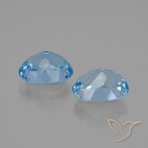 Gemas de Topacio Azul Cielo natural de 6.34 ct, Ovalada, VVS-VS