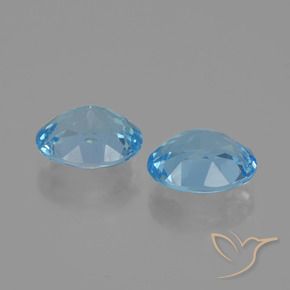Gemas de Topacio Azul Suizo natural de 6.35 ct, Ovalada, VVS-VS