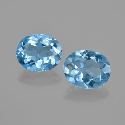Gemas de topacio azul natural de 5,86 ct, corte óvalo, VVS