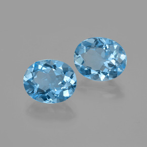Gemas de topacio azul natural de 5,86 ct, corte óvalo, VVS