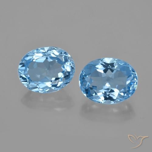 6.39ctw Natural Azul Cielo Topacio, Ovalada, VVS