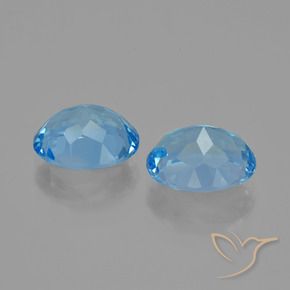 Gemas de Topacio Azul Cielo natural de 6.39 ct, Ovalada, VVS