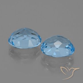 Gemas de Topacio Azul Cielo natural de 6.76 ct, Ovalada, VVS
