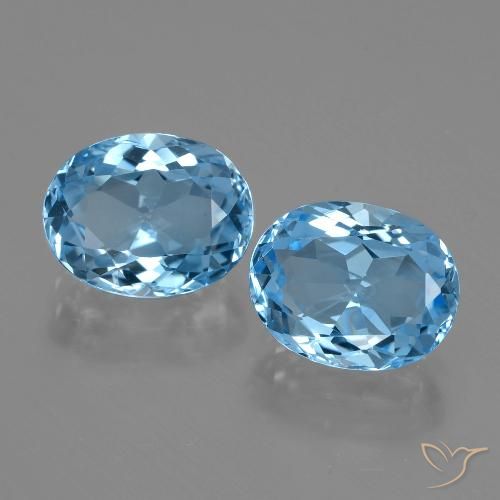 6.77ctw Natural Azul Cielo Topacio, Ovalada, VVS