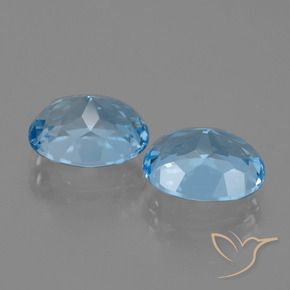 Gemas de Topacio Azul Cielo natural de 6.77 ct, Ovalada, VVS