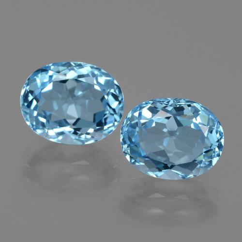 Gemas de topacio azul natural de 6,88 ct, corte óvalo, VVS