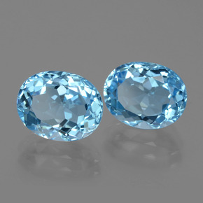 Gemas de topacio azul natural de 6,88 ct, corte óvalo, VVS
