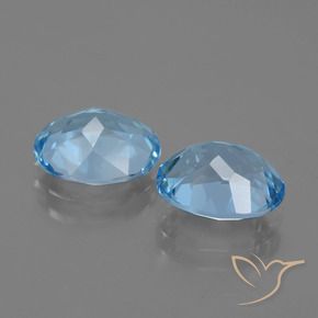 Gemas de Topacio Azul Suizo natural de 5.84 ct, Corte Óvalo, VVS