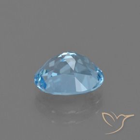 Topacio azul natural de 2,93 ct, corte óvalo, VVS