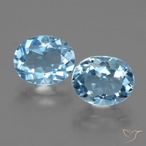 6.22ctw Natural Azul Cielo Topacio, Ovalada, VVS
