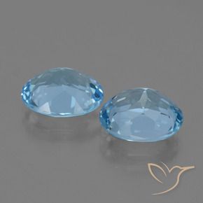 Gemas de Topacio Azul Cielo natural de 6.22 ct, Ovalada, VVS