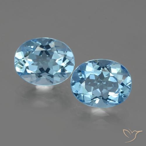 6.17ctw Natural Azul Cielo Topacio, Ovalada, VVS