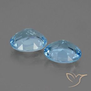 Gemas de Topacio Azul Cielo natural de 6.17 ct, Ovalada, VVS