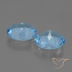 Gemas de Topacio Azul Cielo natural de 6.07 ct, Ovalada, VVS-VS