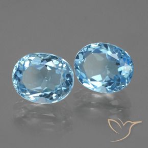 Gemas de Topacio Azul Suizo natural de 6.66 ct, Ovalada, VVS-VS
