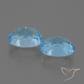 Gemas de Topacio Azul Suizo natural de 6.66 ct, Ovalada, VVS-VS