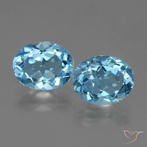 Gemas de Topacio Azul Suizo natural de 6.00 ct, Corte Óvalo, VS