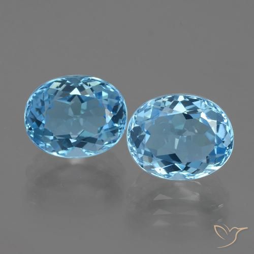 6.38ctw Natural Azul Suizo Topacio, Ovalada, VVS