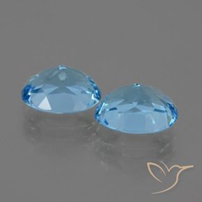 Gemas de Topacio Azul Suizo natural de 6.38 ct, Ovalada, VVS