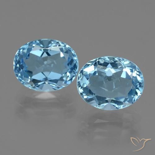 6.98ctw Natural Azul Suizo Topacio, Ovalada, VVS-VS