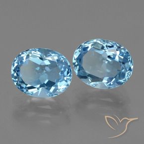 Gemas de Topacio Azul Suizo natural de 6.98 ct, Ovalada, VVS-VS
