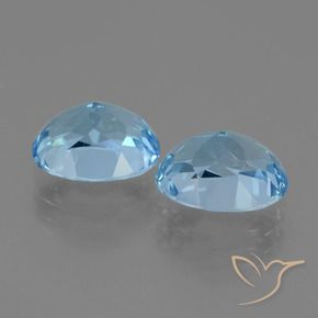 Gemas de Topacio Azul Suizo natural de 6.98 ct, Ovalada, VVS-VS