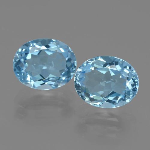 Gemas de topacio azul natural de 6,47 ct, corte óvalo, VVS-VS