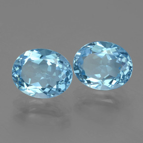 Gemas de topacio azul natural de 6,47 ct, corte óvalo, VVS-VS