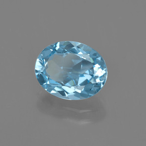 Topacio azul natural de 2,92 ct, corte óvalo, VS